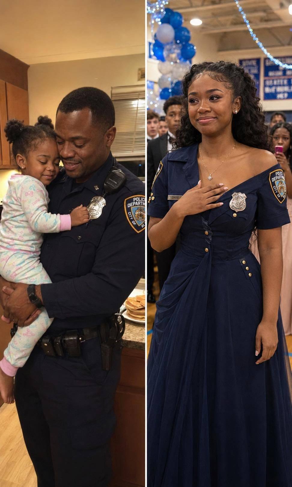 My Daughter Made Her Prom Dress Out of Her Late Father’s Uniform – When Her Mean Classmate Poured Punch on It, the Girl’s Mother Grabbed the