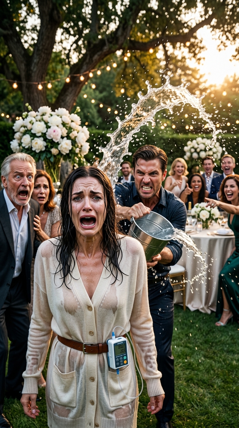 At our massive family reunion, I collapsed into a violent seizure, my uncle dumped ice water over me and roared, “She’s acting to get attention!” while relatives filmed and filmed me shaking in the grass. They thought tormenting me was an harmless joke… until the “waiter” dropped his tray and rushed to save my life. He was my neurologist, and his face went pale when he found the hidden strobe lights planted.