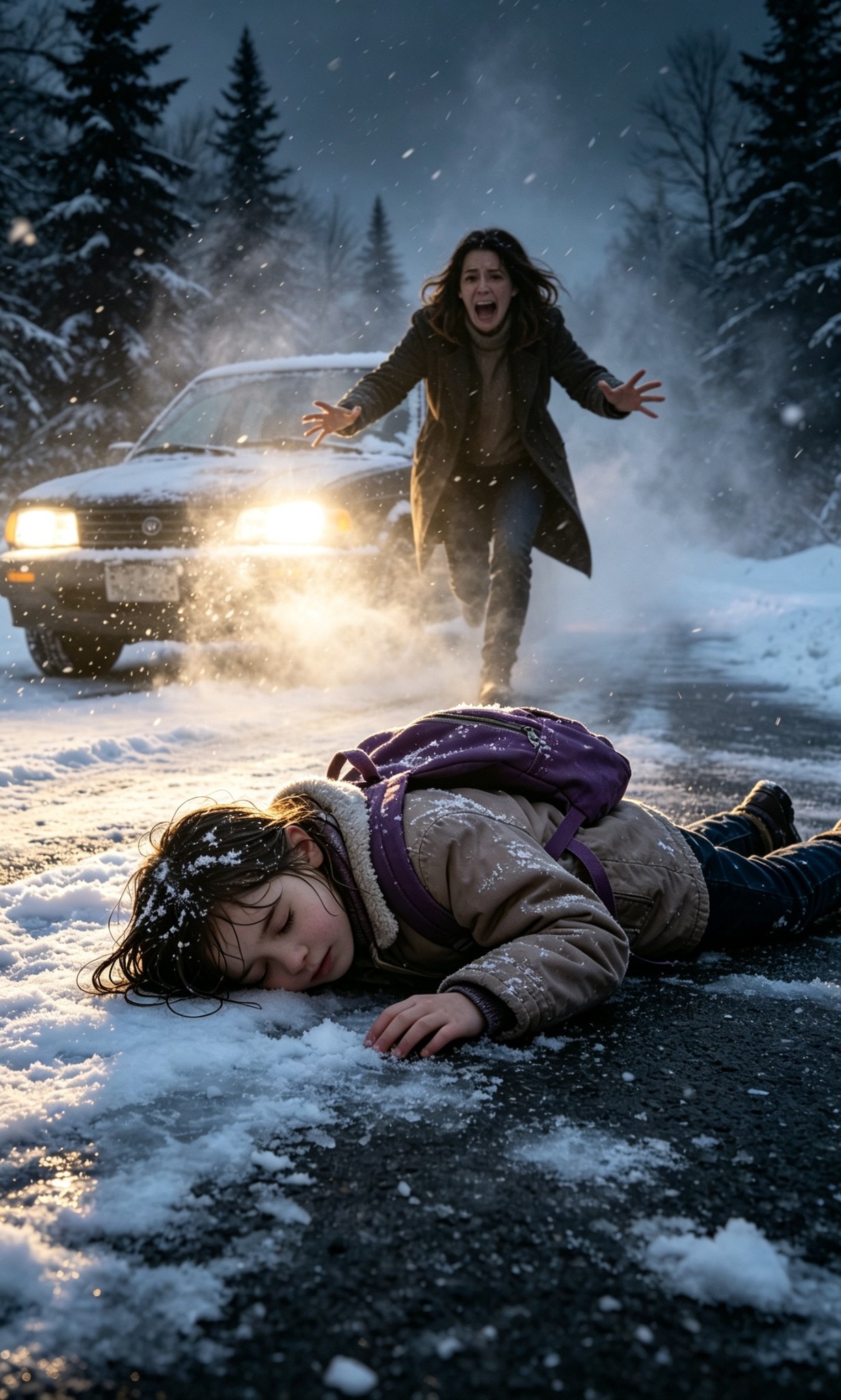 My parents kicked my 8-year-old daughter out in a storm because of her cousin’s lie. Dad yelled: ‘Get out. I don’t need a lying granddaughter.’ 3 hours later, police called me to the hospital. 1 hour later, dad walked in—when he saw me sitting by the bed, his hands wouldn’t stop shaking. ‘You… you can’t be… how did you get here?’