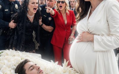My husband was barely cold in his coffin, and my mother-in-law was already demanding the keys to our house. “Pack your bags, incubator,” she sneered, dropping a fake paternity test onto his casket. “My son’s millions belong to his real family.” My sister-in-law stepped up and literally ripped my wedding ring right off my finger. I stood there, eight months pregnant, trembling as they laughed. Then, the church doors slammed open. My husband’s attorney walked in, carrying a projector. “Per the deceased’s strict instructions,” he announced, “this video must be played before the burial.” My mother-in-law smiled proudly—until my dead husband’s face appeared on the screen, and the first sentence he spoke made her instantly collapse to the floor…