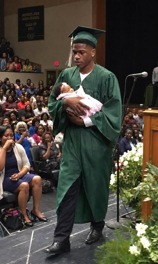 They Laughed When My Son Walked Across His Graduation Stage Holding A Newborn — One Woman Whispered “Just Like His Mother”… But