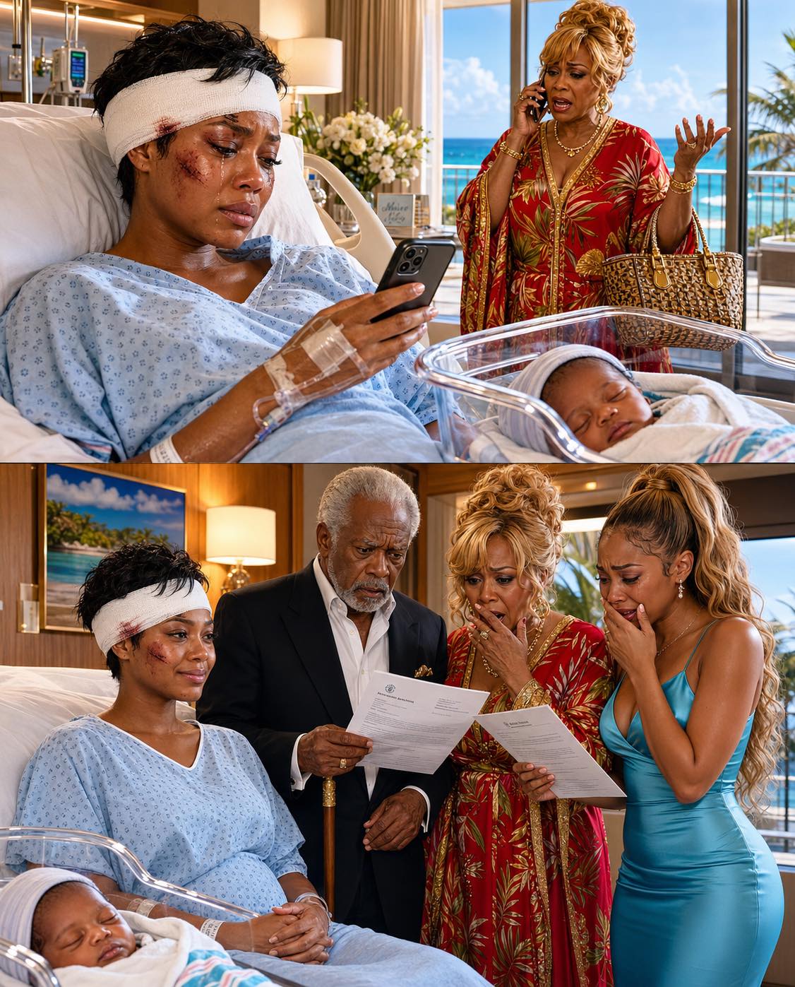 After my car acci:dent, Mom refused to take my six-week-old baby, saying, “Your sister never has these emergencies.” She went on a Caribbean cruise. From my hospital bed, I hired care and stopped the ,500-a-month support I had paid for nine years—6,000. Hours later, Grandpa walked in and said…