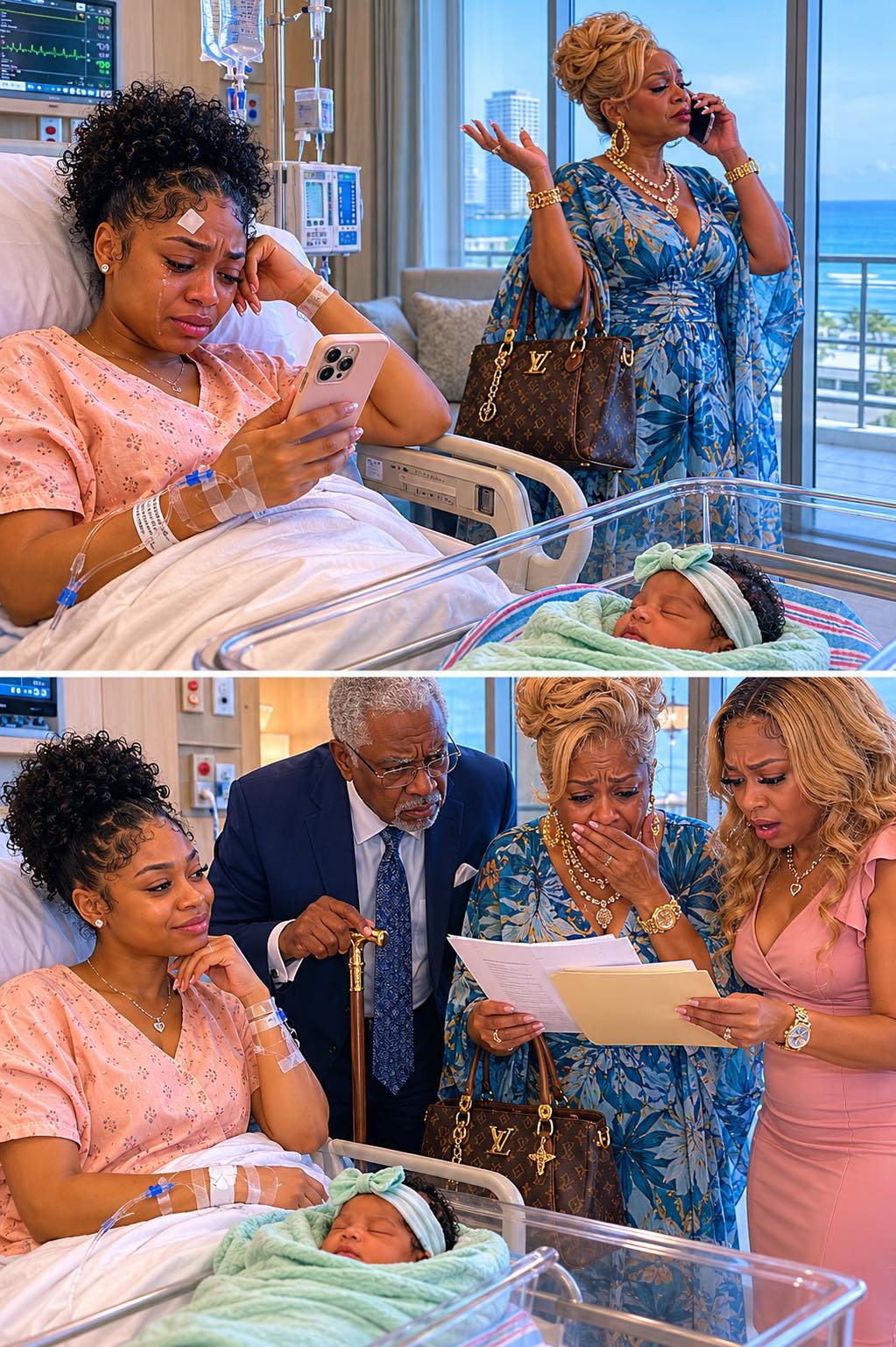 After my car acci:dent, Mom refused to take my six-week-old baby, saying, “Your sister never has these emergencies.” She went on a Caribbean cruise. From my hospital bed, I hired care and stopped the ,500-a-month support I had paid for nine years—6,000. Hours later, Grandpa walked in and said…
