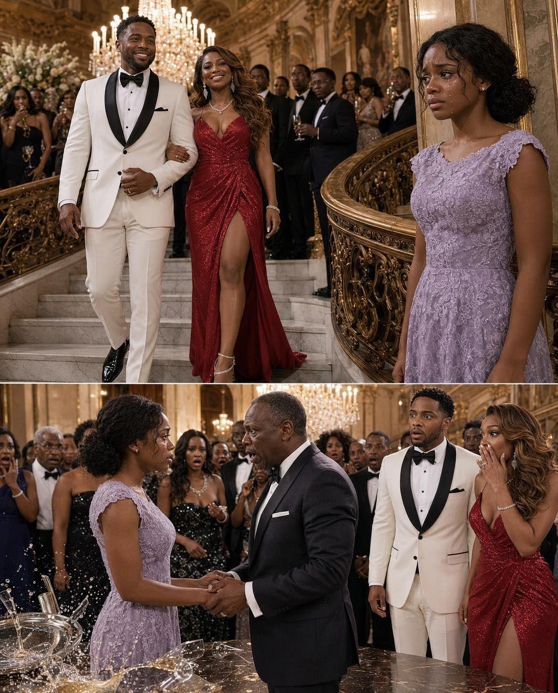 My husband hid me at the party for being embarrassed of my cheap dress… but his career crashed when the billionaire boss recognized my