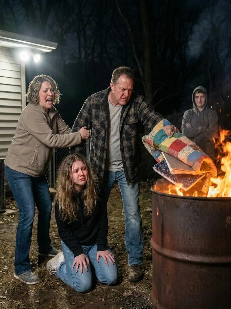 “No! Please don’t burn that!” I screamed while my father threw my grandmother’s handmade quilt into a flaming barrel behind our house.