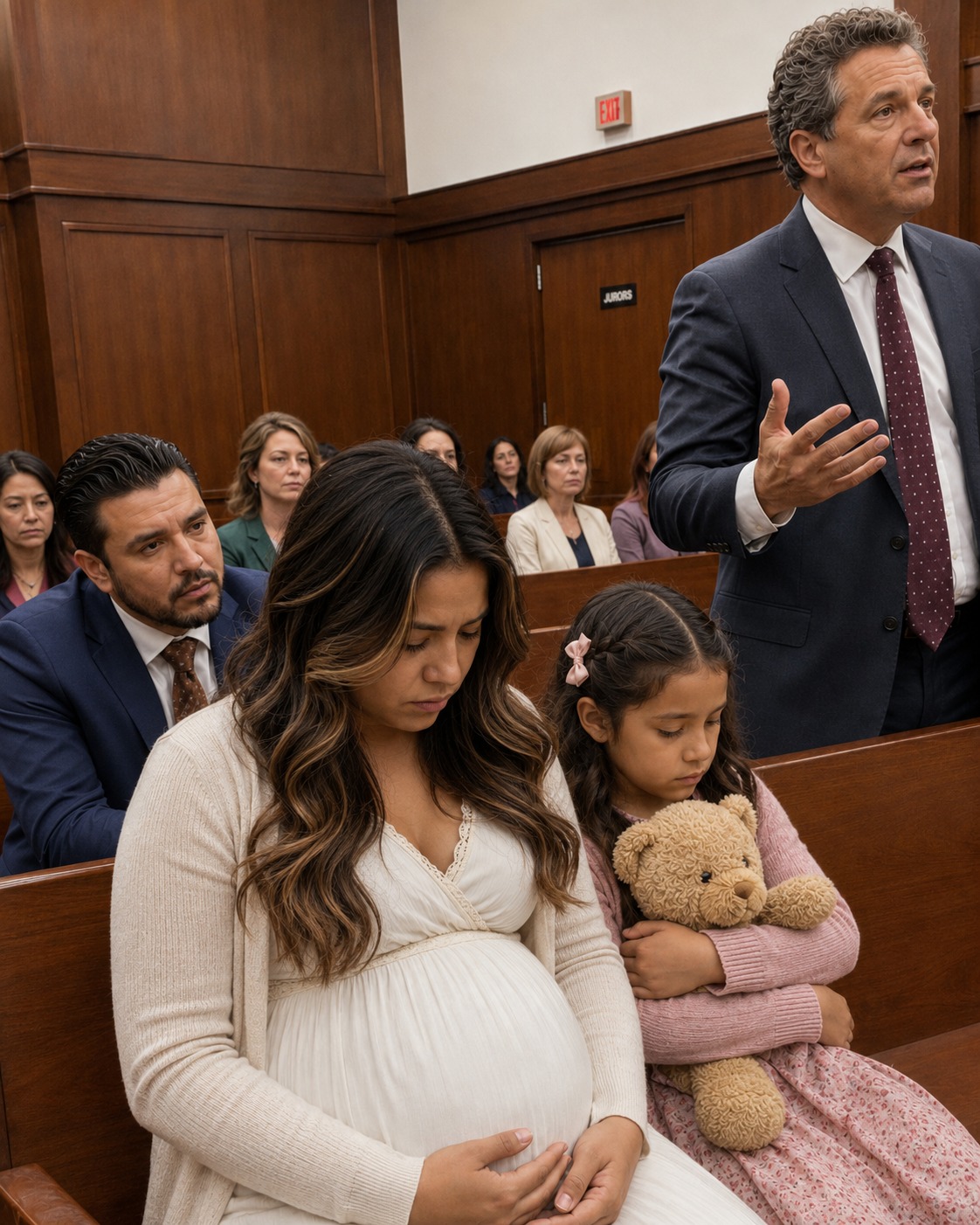 A pregnant wife asked the judge for a divorce and gave her husband everything while his mistress laughed—but the courtroom fell silent when the judge brought in a little girl who exposed what her father and the “mean lady” had done.