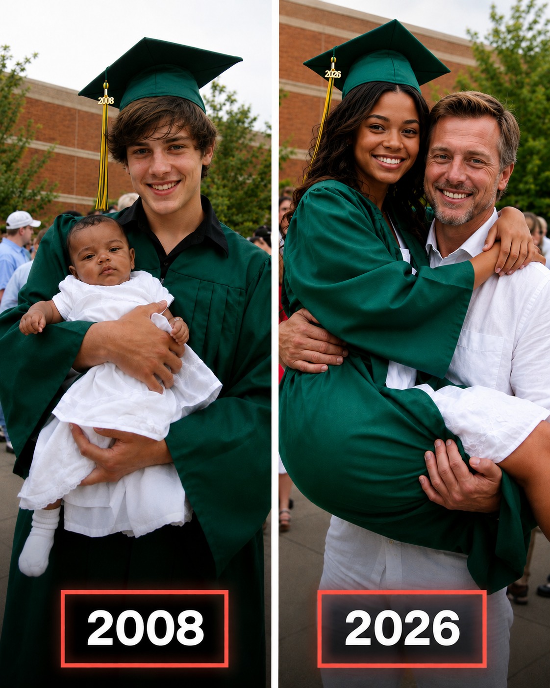 My Dad Raised Me Alone After My Birth Mother Walked Away and Left Me in His Bicycle Basket at Three Months Old — Eighteen Years Later, She Appeared at My Graduation