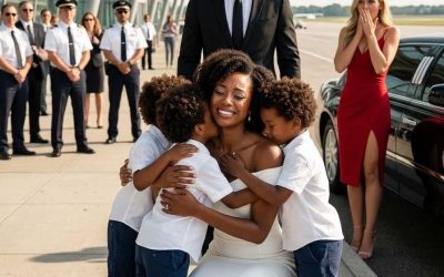 My Billionaire Ex-Husband Sat Beside Me on a Flight Just to Humiliate Me—Then Three Little Boys Ran Out of a Bentley Calling Me “Mom”