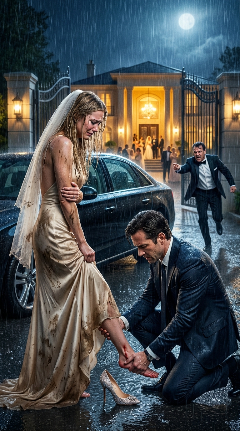 After my fiancé canceled our wedding to go back to his ex, his mother kicked me out of their mansion in the pouring rain, forcing me to leave my comfortable shoes behind. “Walk home in those heels, Cinderella,” she mocked. I walked for two miles, my feet bleeding, refusing to call them for help. Suddenly, a sleek black umbrella shielded me from the rain. I looked up to see Arthur, the feared mafia boss and my ex’s biggest rival. He didn’t say a word. He just dropped to one knee in a puddle, gently took off my ruined heels, and slipped a pair of soft, perfectly sized pink slippers onto my feet. “I told him he didn’t deserve you,” he murmured, wrapping his dry, warm coat around my shivering shoulders. “Let’s go home, my queen. I just bought their mansion. We can demolish it tomorrow.”