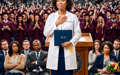 At my Johns Hopkins graduation, the parents who abandoned me in a hospital 15 years earlier sat in reserved seats and whispered, “She owes us this.” I simply adjusted my white coat and waited. Then the dean stepped to the microphone and announced a name they never expected to hear.