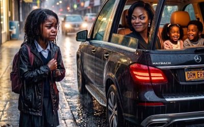 “Your child is too dirty for my luxury car,” my sister sneered, leaving my daughter in a storm. I stayed silent. At dinner, her card suddenly declined, and she panicked as her phone began blowing up…